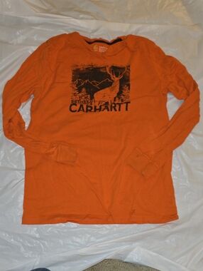 Carhartt Kids Orange Long Sleeve Graphic Tee XL
